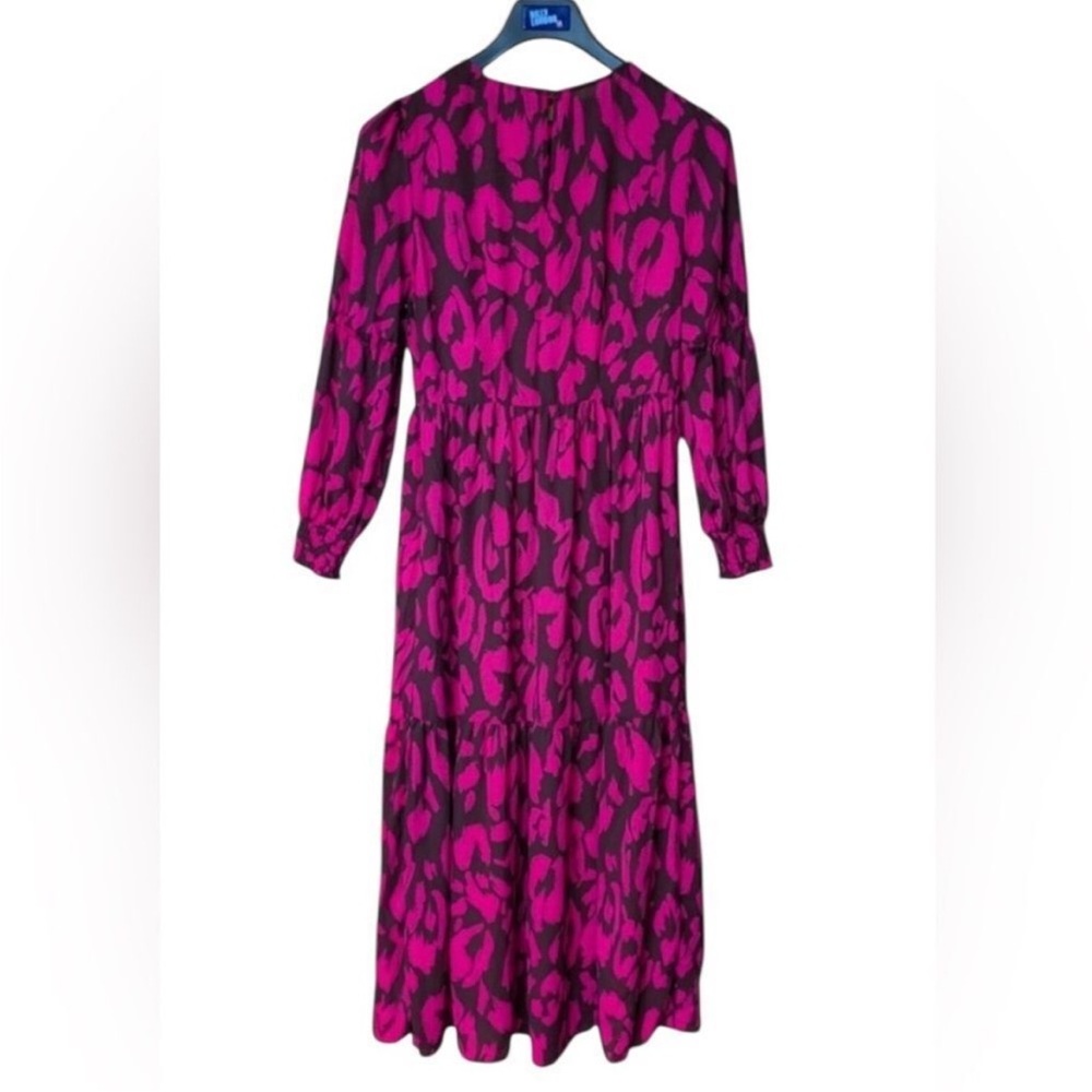 Who What Wear Fuchsia and Black Long Sleeve Dress
